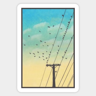 Birds on the Wires Sticker